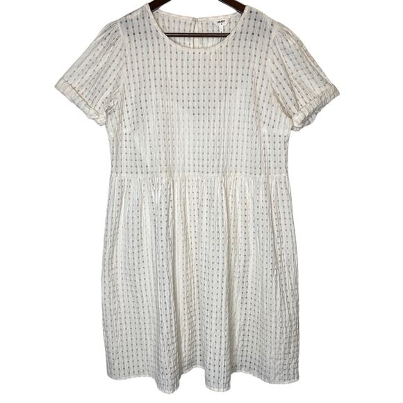 Object Vita Silk Blend Gingham Dress in Wool White size 42 / XL - Picture 1 of 7